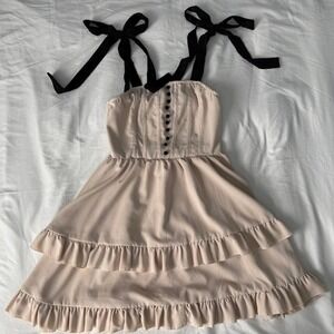 SHEIN Teen Girls Tie Shoulder Ruffle Hem Cami Dress Size XS